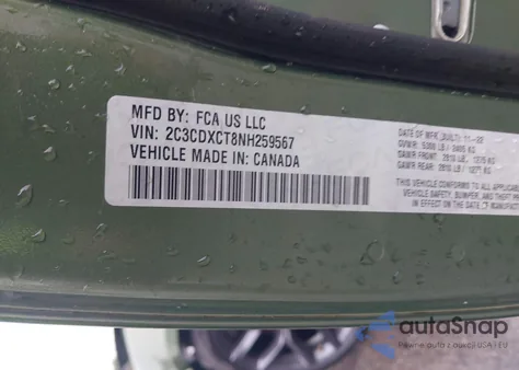 2022 Dodge Charger R/T из США, поврежденный, VIN 2C3CDXCT8NH259567